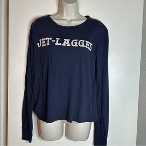 Wildfox Jet-Lagged Navy Long Sleeve Shirt